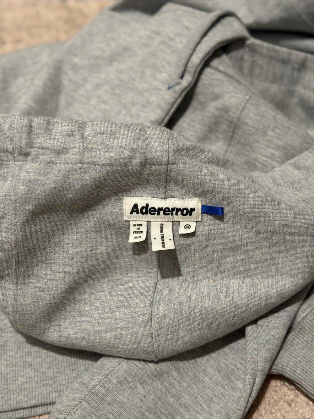 Adererror Men's Gray Hoodie Sweater - Light Gray